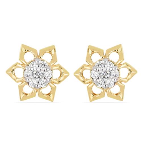 BUY REAL WHITE DIAMOND GEMSTONE CLASSIC EARRINGS IN 14K GOLD
